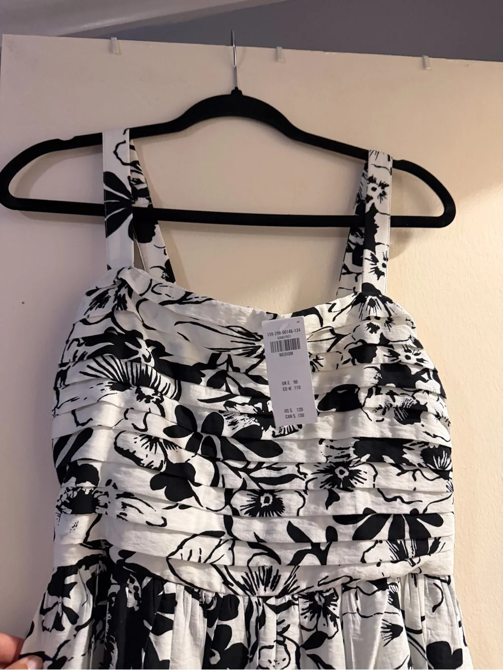 Abercrombie & Fitch Black & White Floral Tiered Maxi Dress